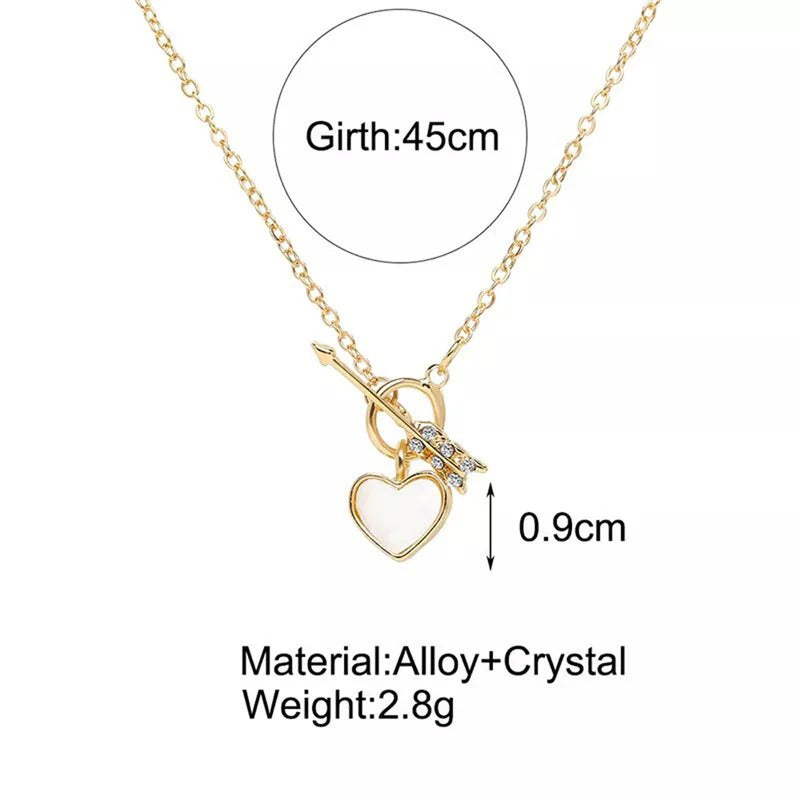 Driara 033 Golden Heart Pendant Necklace for Women | Elegant Gold Plated Chain | Stylish Daily Wear Jewellery
