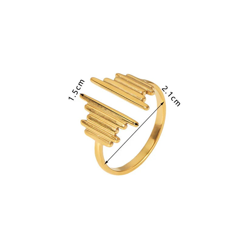 DRIARA 0100 Korean Gold-Plated Minimal Line Adjustable Ring for Women | Stylish Daily Wear | Lightweight Open Design