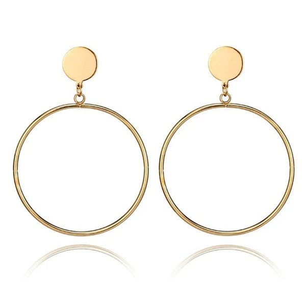 DRIARA 0196 Rose Gold Minimal Hoop Earrings for Women | Korean Style Lightweight Round Earrings
