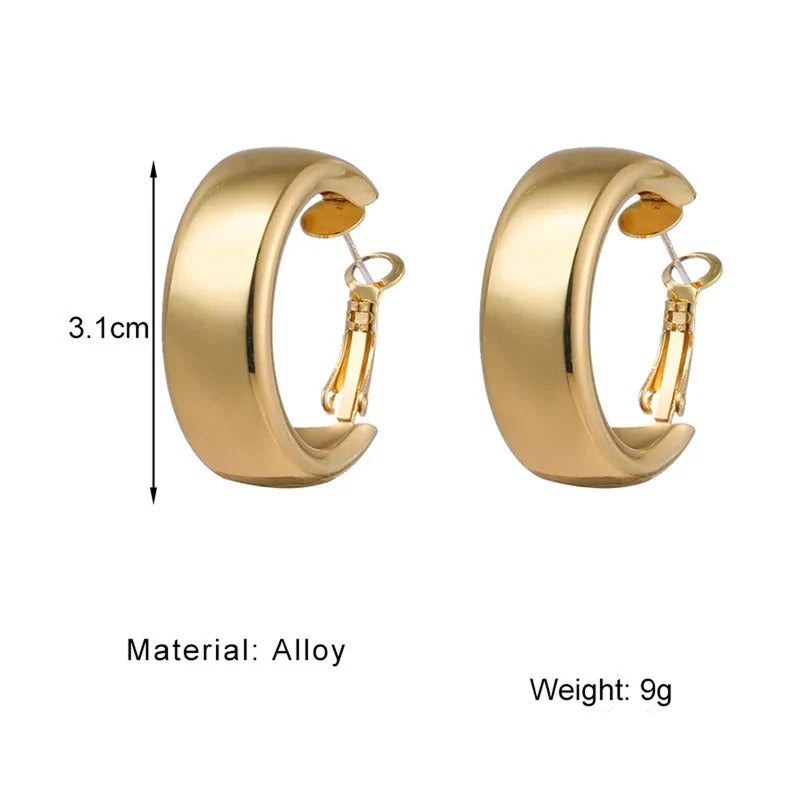 Driara 0122  2-Pair Gold & Silver Hoop Earring Combo | Premium Thick Hoops for Women & Girls