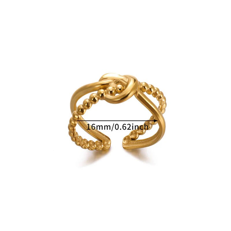 Gold Knot Adjustable Finger Ring for Women & Girls | Anti Tarnish | Daily Wear Ring