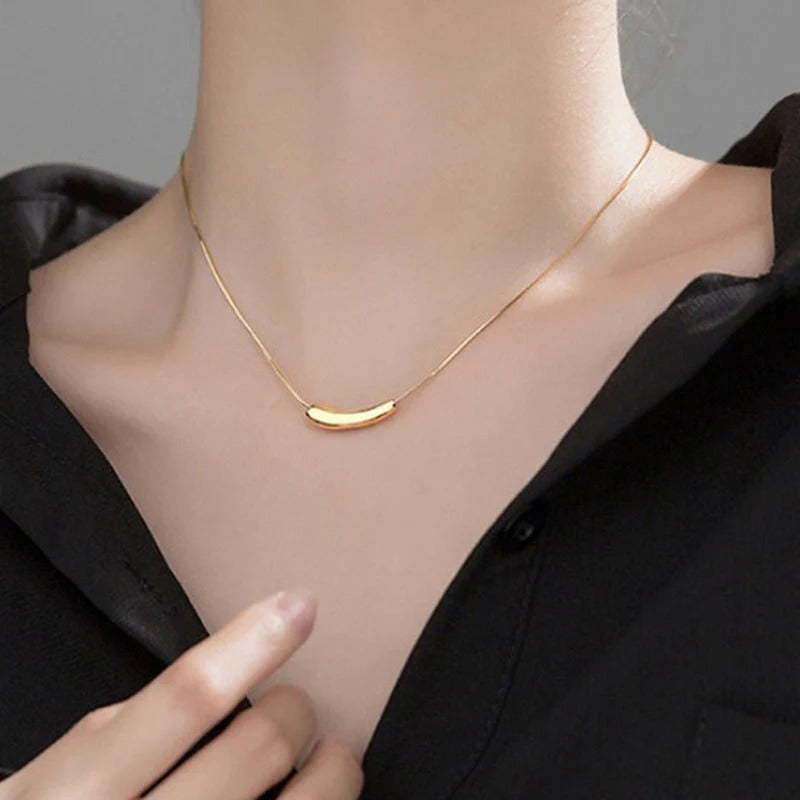Driara 090 Gold-Plated Minimal Bar Necklace for Women | Korean Style | Anti-Tarnish | Daily Wear Jewellery