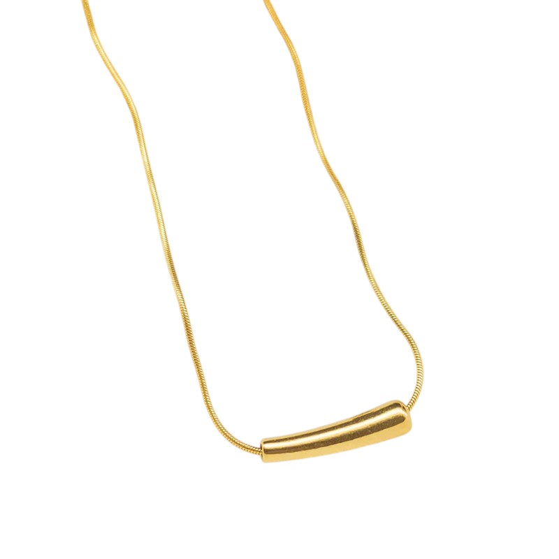 Driara 090 Gold-Plated Minimal Bar Necklace for Women | Korean Style | Anti-Tarnish | Daily Wear Jewellery