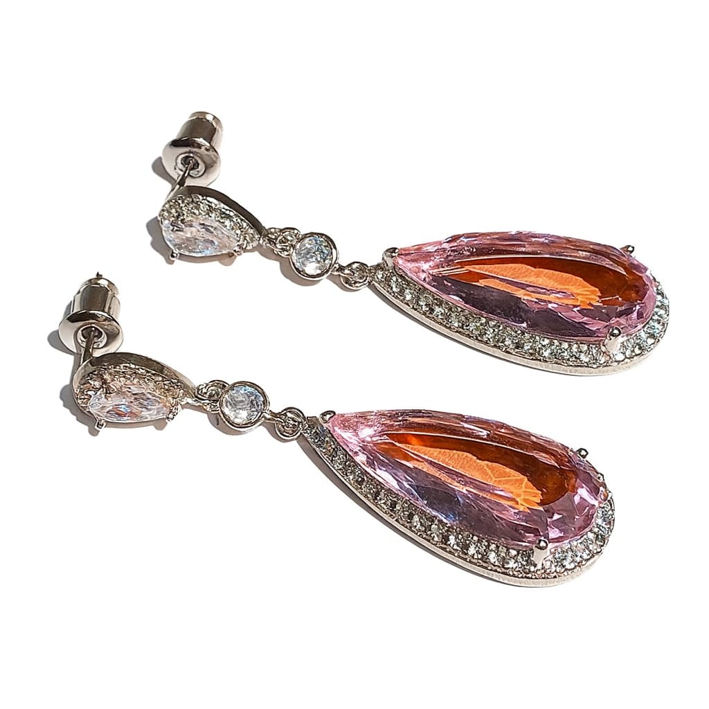 Driara 075 Purple Crystal Drop Earrings for Women & Girls | Premium American Diamond Long Danglers | Party Wear Stylish Jewellery