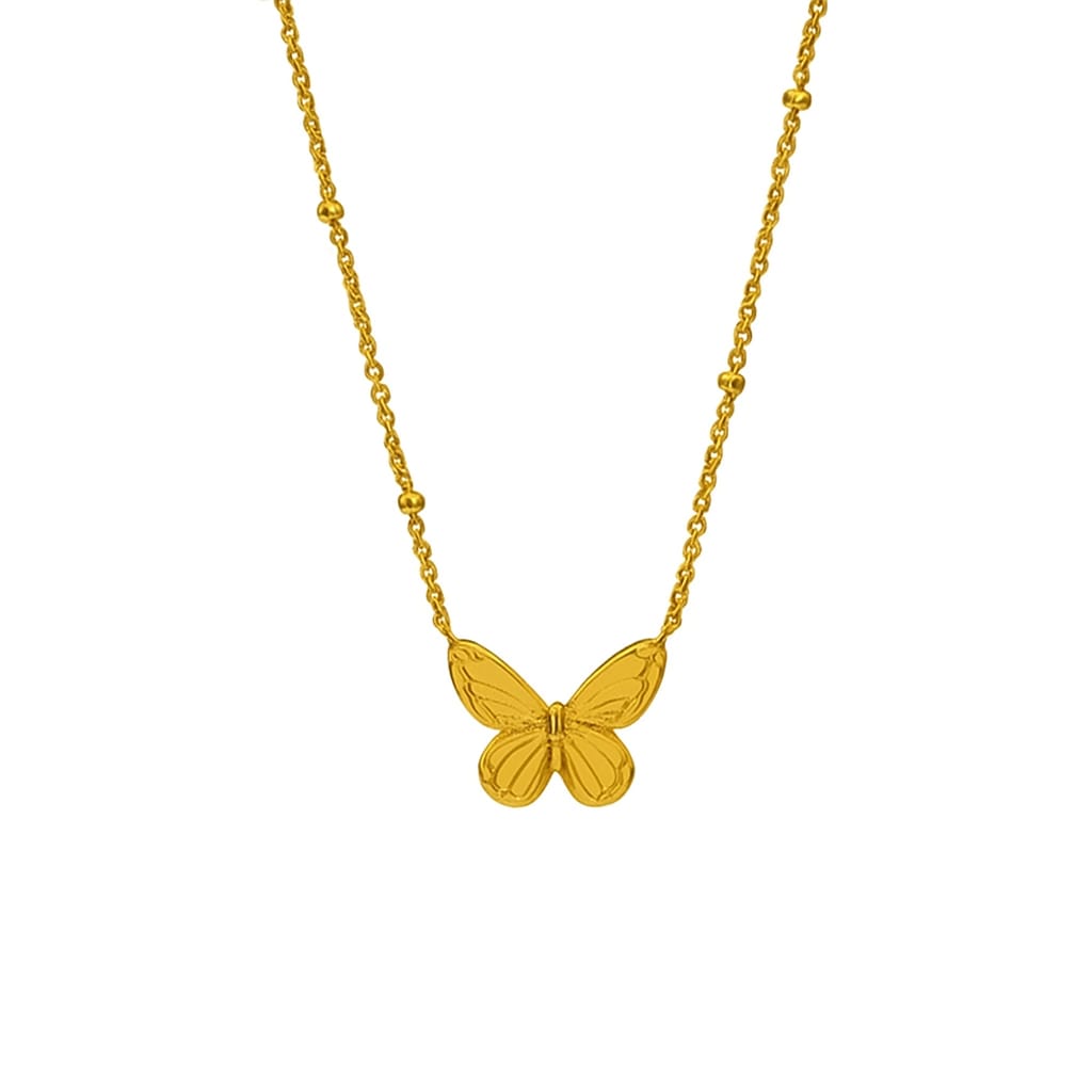 Driara 063 Golden Butterfly Pendant Necklace for Women & Girls | Cute & Elegant Butterfly Chain | Anti-Tarnish Korean Jewellery