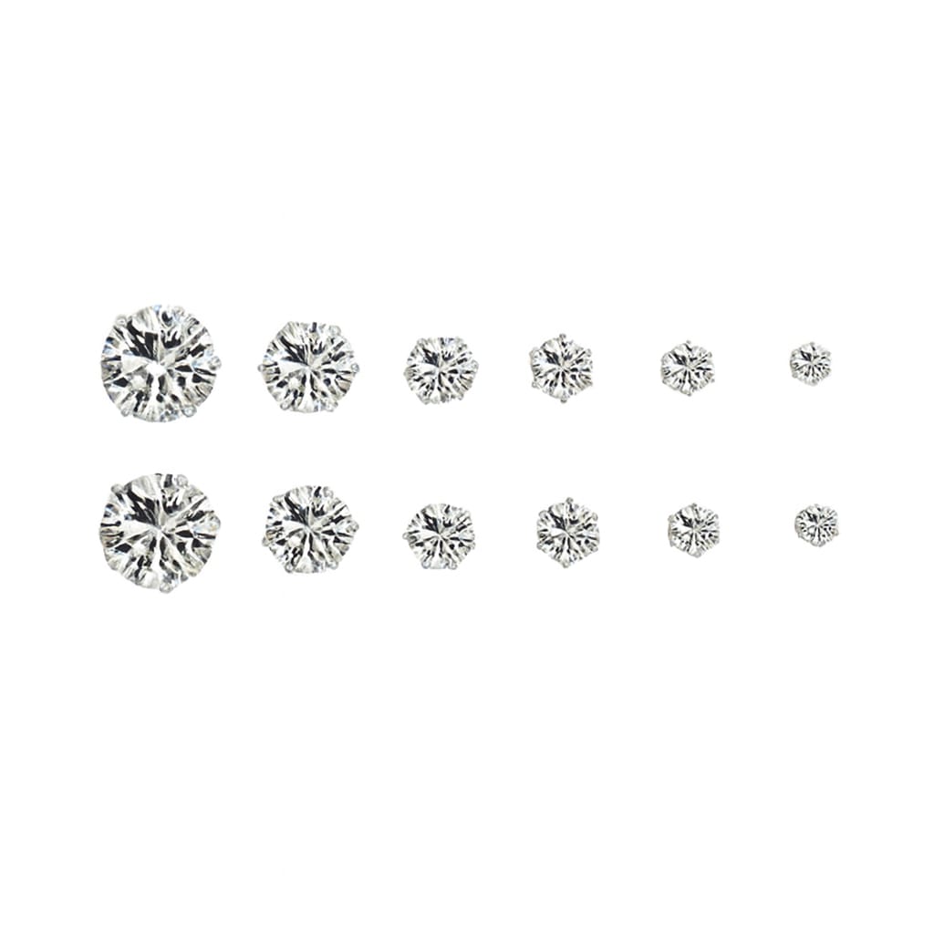 Driara 036  6 Pair AD Stud Earrings Combo for Women & Girls | American Diamond Crystal Earrings | Daily Wear Set