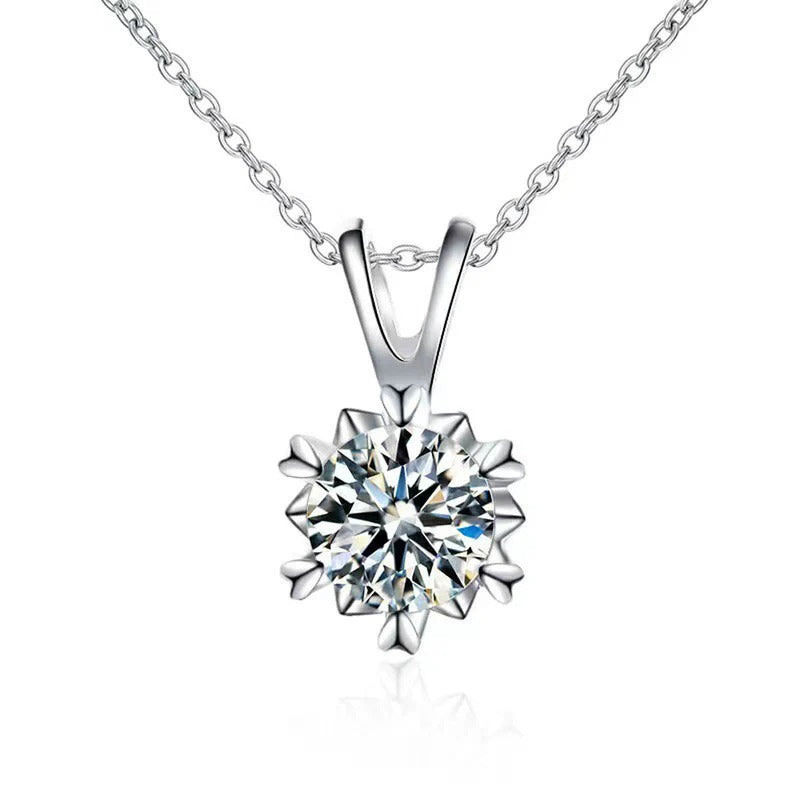 Driara 017 Silver Plated Solitaire AD Pendant with Chain for Women & Girls – Premium American Diamond Necklace